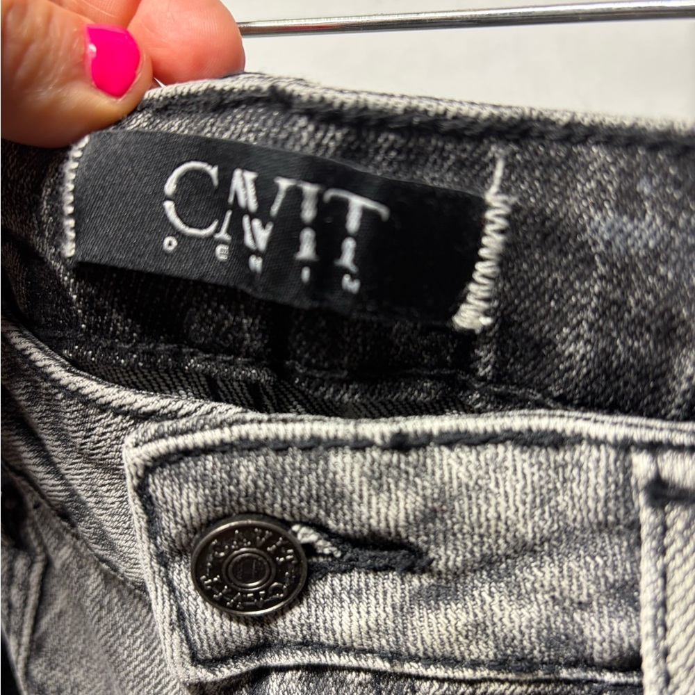 Men's Black and Gray Patchwork Stack Jeans NWT - image 6